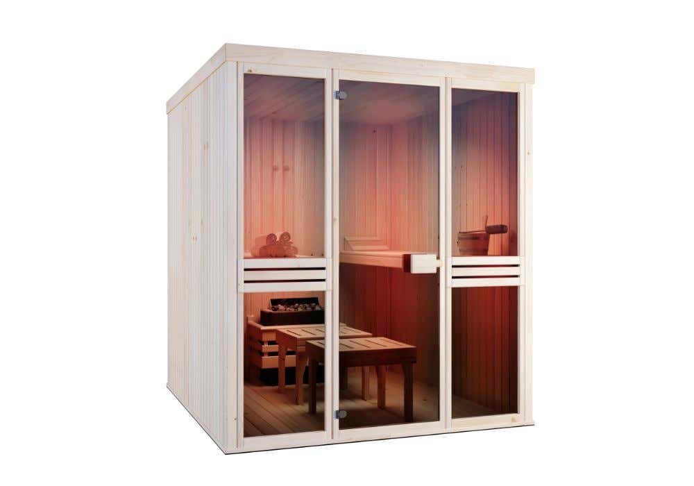 FinnTherm Sauna Innensauna Karina, Beige von FinnTherm