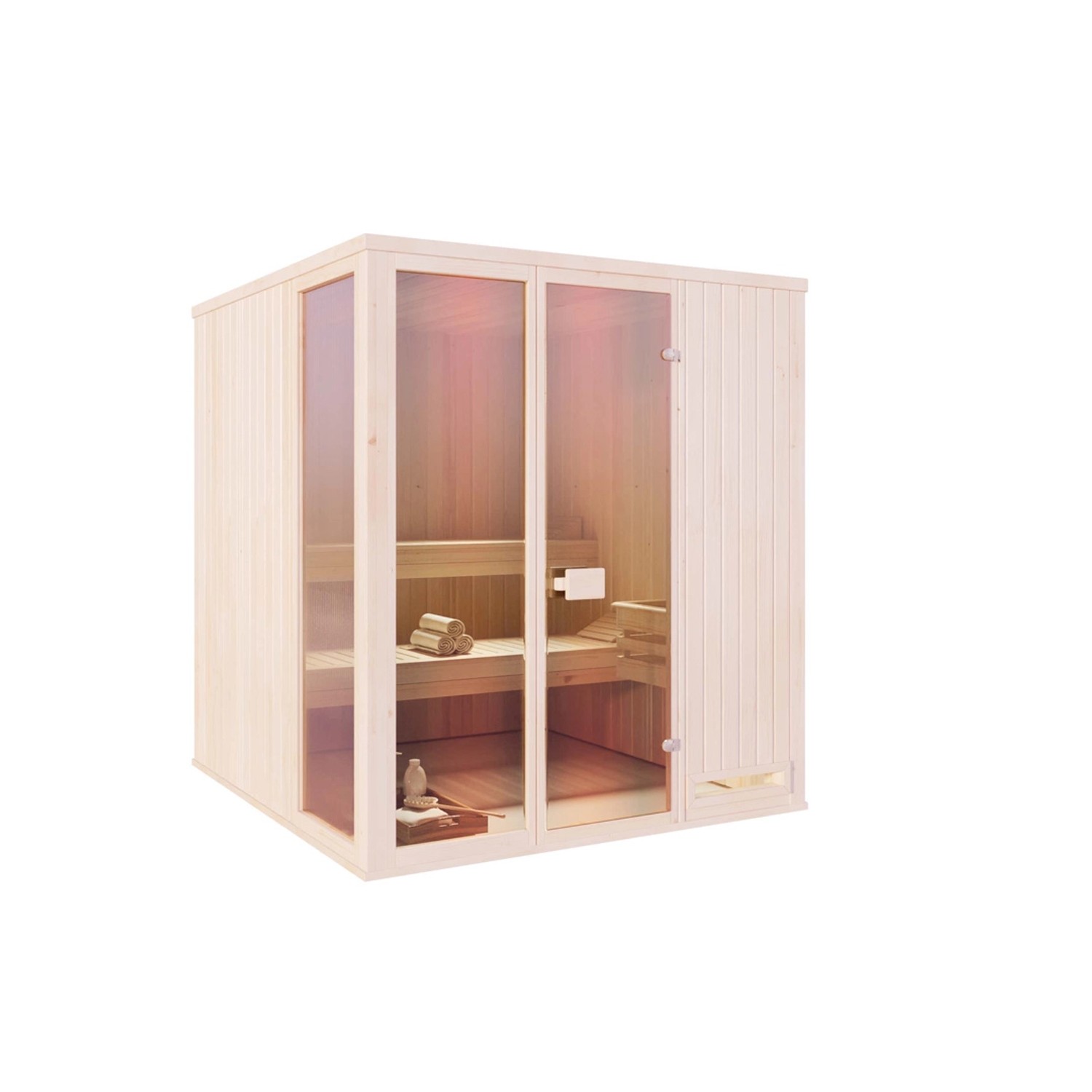 Finntherm Sauna Oda Natur 244 cm x 194 cm Wandstärke 40 mm von FinnTherm