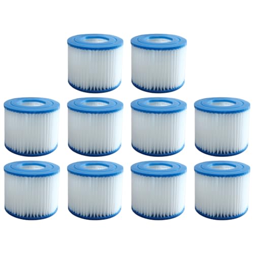 Fiorky 10er-Pack Spa-Filter for Whirlpools, weiche Gummienden, SPA-Filter-Ersatz, wiederverwendbarer Schwimmbadfilter Typ VI Spa-Filterkartusche for Bestway/for Intex-Filter von Fiorky