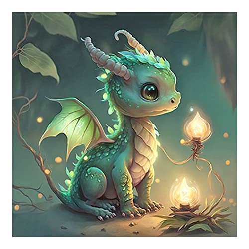 Fiorky 5D DIY Full Round Drill Diamond Kit Malerei Kunst, 5D Diamant Painting Bilder Erwachsene, Pterosaur Dragon Kit Home Decoration Art Craft 30x30cm von Fiorky