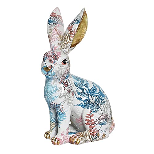 Fiorky Kaninchen Gartenstatue, Harz Bunny Skulptur Haus Garten Dekorative Kunst Ornamente Kaninchen Garten Statue Outdoor Dekor for Hof, Terrasse, Haus, Büro von Fiorky