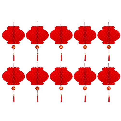 Fiorky Rote Laterne, Festival-Dekoration für Hochzeit, Neujahr, chinesisches Frühlingsfest, wiederverwendbar, 16 cm - 45 cm Durchmesser, 10 Stück von Fiorky