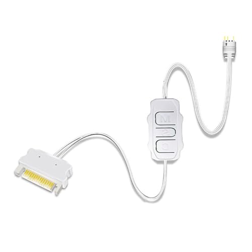 Fiorky SATA auf 5 V 3-poliger ARGB-Mini-Adapter-Controller, SATA-Netzteil, RGB-SYNC-Controller-Adapter for Kühlventilator-Lichtleiste von Fiorky