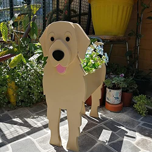 Garten Blumentopf Kuh Hund Pflanzgefäß, Tier Blumentopf Pflanztopf for Innen- und Außenpflanzen, Kuh Corgi Labrador Golden Retriever Cartoon Haustier Garten Pflanzgefäße for Garten Heimdekoration von Fiorky