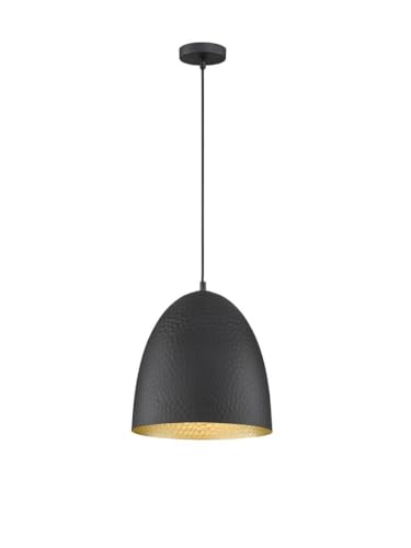 Fischer & Honsel Pendelleuchte Mylon, Hängeleuchte 1-flammig, Moderne Esstischleuchte, 1xE27, Schwarz & Goldfarben, Ø30cm von Fischer & Honsel