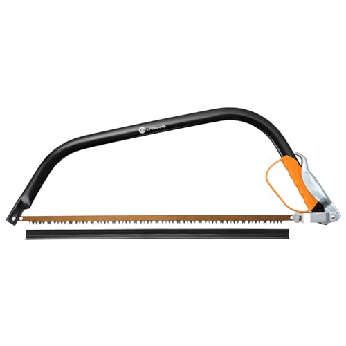 Fiskars Bügelsäge mit feststehendem Blatt für feuchtes Holz, Länge: 70 cm (24 Zoll), Inklusive Sägeblattschutz, Hochwertiger Stahl, Schwarz/Orange, SW31, 1000615 von Fiskars