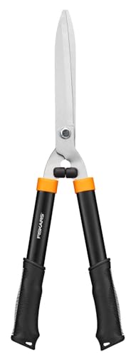 Fiskars Heckenschere HS21, Für Form- und Rückschnitt von Hecken und Büschen, Länge 59 cm, Gehärtete Stahl-Klingen/Soft-Touch Kunststoff-Griff, Schwarz/Orange, Solid, 1026827 von Fiskars