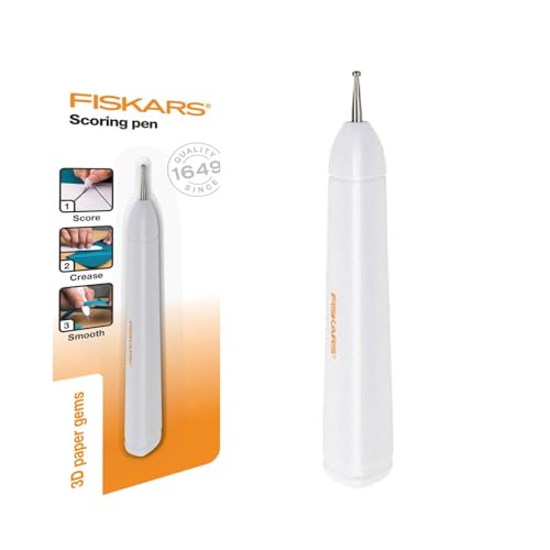 Fiskars Stylus Falzstift, Zur Erstellung von 3D-Formen, Gewicht: 40 g, Kunststoff, Weiß, 1059569 von Fiskars