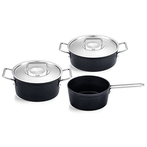 Fissler Topf-Set Adamant®, Aluminium (Set, 3-tlg., Kochtopf 20 cm, Bratentopf 24 cm, Stielkasserolle 18 cm), Made in Germany von Fissler