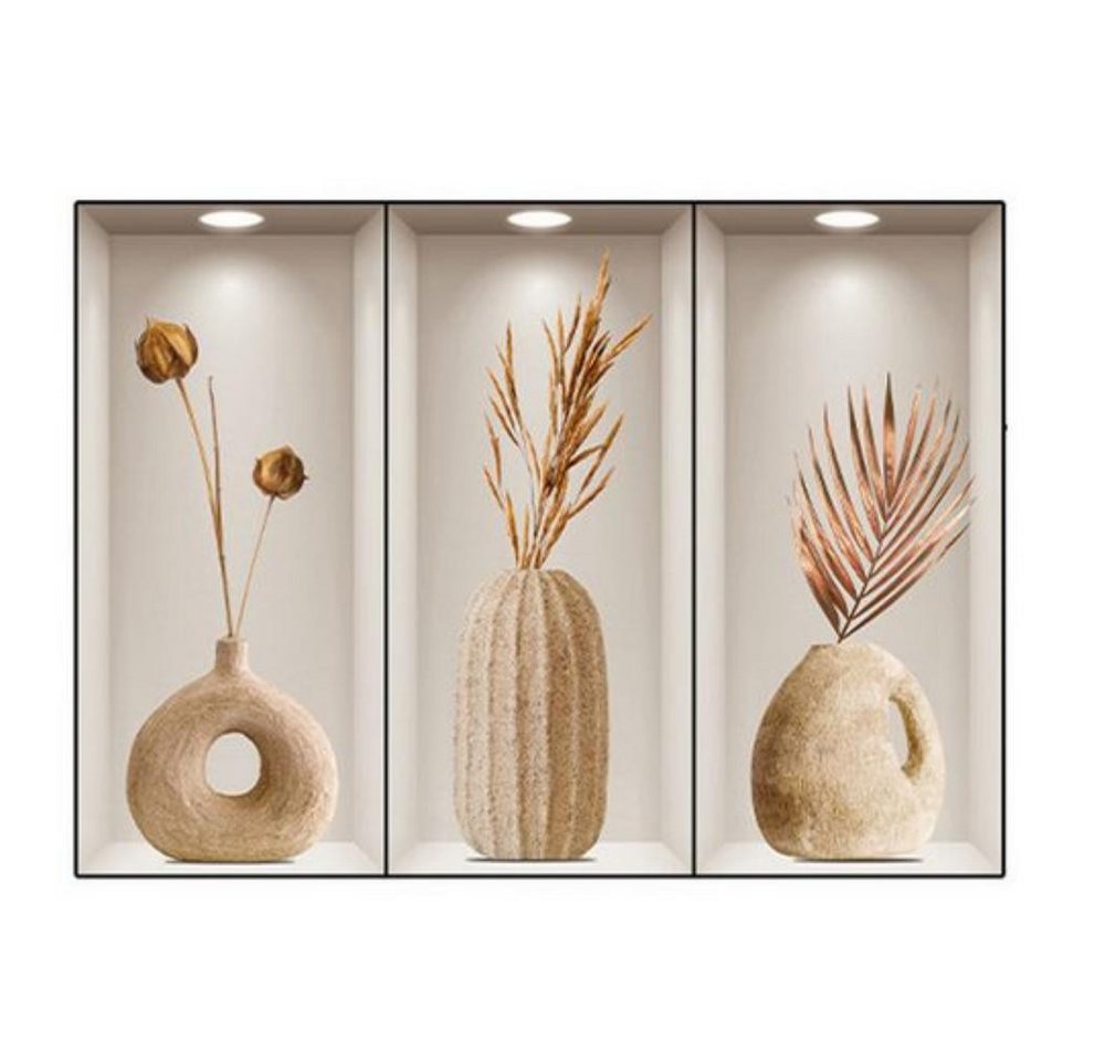 Fivejoy 3D-Wandtattoo Wandtattoo 3 Stück 3D Wandsticker Vase,Wandtattoo Wohnzimmer Vasen (1 St), Wandaufkleber von Fivejoy