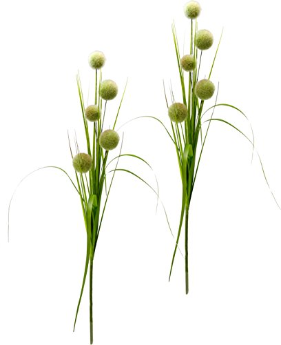 Allium im Grasbusch Zwiebelgras Graszweig Dekozweig Zweige Kunstgras Kunstblumen Einzelblume Uferschilf Ufergras Grasbusch Gras Kunstgras künstliche Pflanzen Ziergras Schilf Knopfgras von Flair Flower