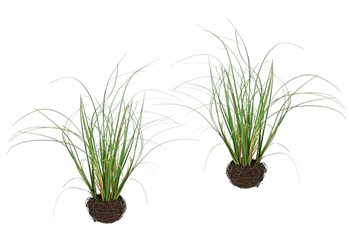 Künstliches Gras im Reisig Nest Grasbusch Gräser Kunstgras Kunstpflanze Ziergras Grünpflanzen Dekogras Grasbüschel Ziergras Solitärgras Deko Grasarrangement Dekopflanze Pflanzendeko Pflanze, 25 cm von Flair Flower