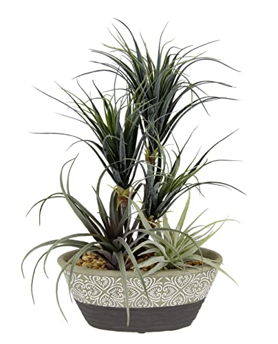 Kunstpflanze Dracena / Tillandsia im Topf Künstliche Gefälschte Blume Pflanze Grünpflanze Kunstblume Kunstgras Luftpflanze Kakteen Zimmerpflanze Sukkulente Aloe Vera Agave Yucca Sanseveria Kalanchoe von Flair Flower