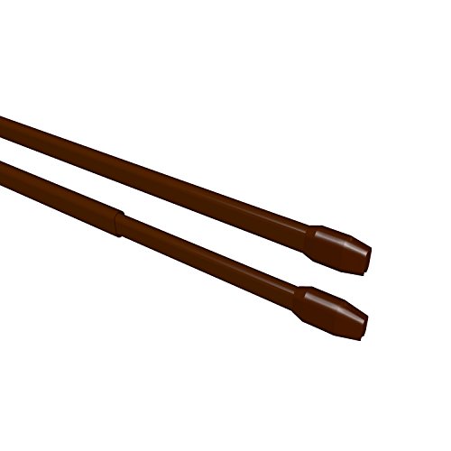 Flairdeco Vitragestangen mit Schraubhaken, Scheibenstangen oval, Metall-Kunststoff, Braun, ausziehbar 80-140 cm, 2 Stück von Flairdeco