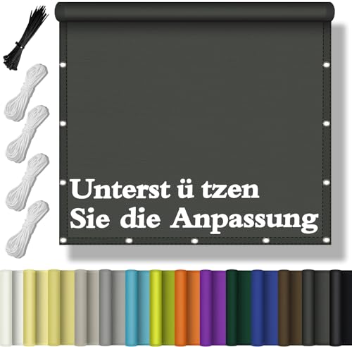 Sonnensegel Wasserdicht Rechteckig, Schattentuch UV-Schutz Sunsegel Reißfest Maschinenwäsche mit Ösen und Seil für Garten Balkon Terrasse Zaunblende AußEnbereich Schwimmbad 2.5x4M - Anthrazit von Flei