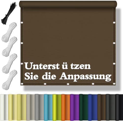 Sonnensegel Wasserdicht Rechteckig, Schattentuch UV-Schutz Sunsegel Reißfest Maschinenwäsche mit Ösen und Seil für Garten Balkon Terrasse Zaunblende AußEnbereich Schwimmbad 3.5x4M - Braun von Flei