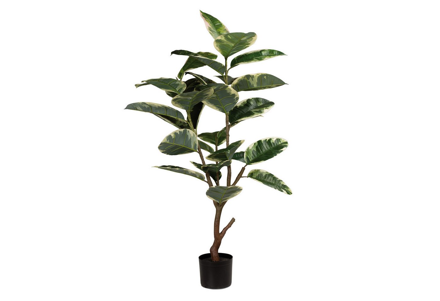 Kunstpflanze Gummibaum - Ficus Elastica Kunstpflanze, UV Stabil, 122 cm, fleur ami, Höhe 122 cm von fleur ami