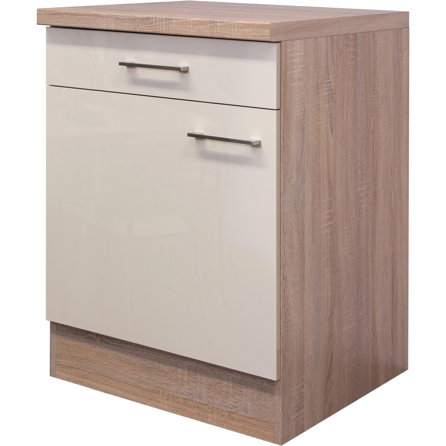 Flex-Well Exclusiv Unterschrank Orlando 60 cm Kaschmir Glanz-Sonoma Eiche von Flex-Well Exclusiv