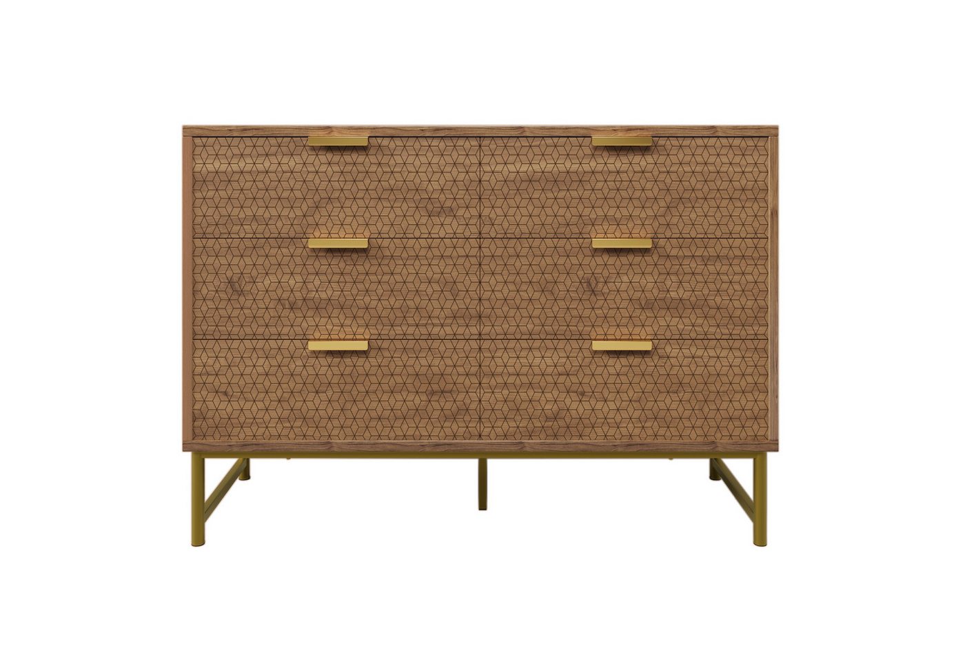 Flieks Kommode, Schrank Sideboard mit 6 Schubladen Nussbaum 120x40x75cm Flieks Kommode, Schrank Sideboard mit 6 Schubladen Nussbaum 120x40x75cm von Flieks