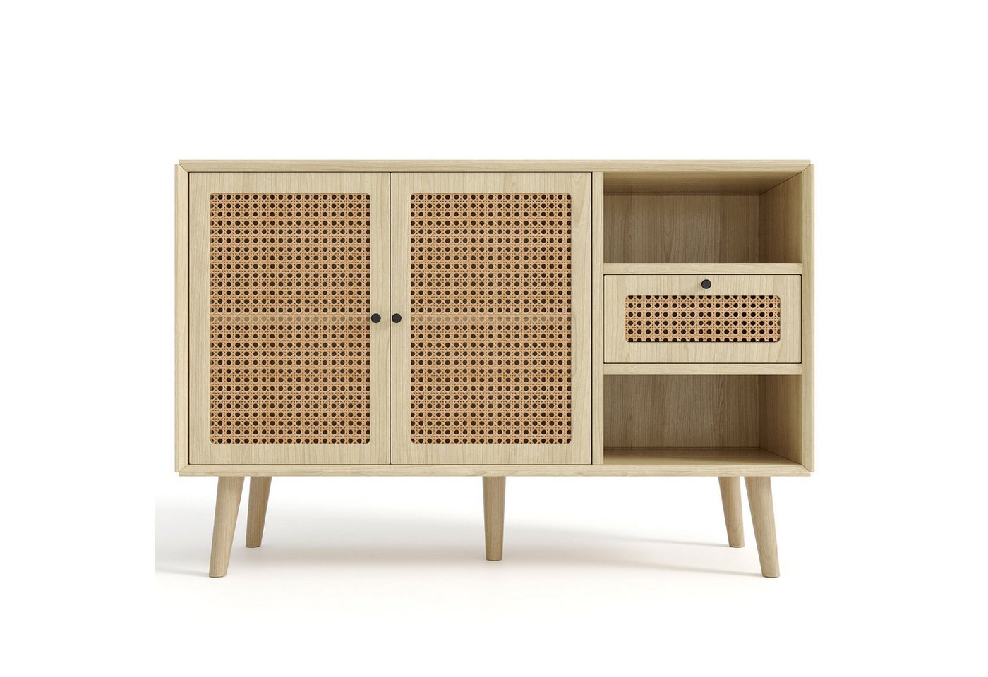 Flieks Sideboard, Kommode mit 1 Schubladen und 2 Türen Rattangeflecht 120x40x80cm Flieks Sideboard, Kommode mit 1 Schubladen und 2 Türen Rattangeflecht 120x40x80cm von Flieks