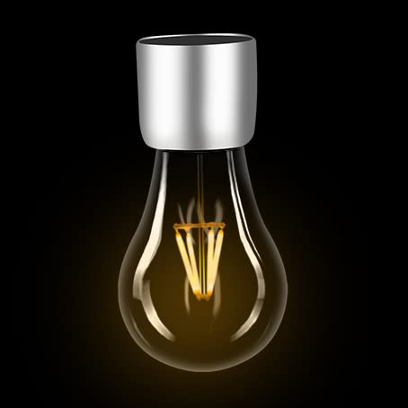 Floatidea Magnetische schwebende Glühbirne Levitation schwarze Lampe schwebende Tischlampe gelbe LED-Nachtlicht Stimmungslichter Schreibtischlampen Tischlampen Ersatz Birne von Floatidea