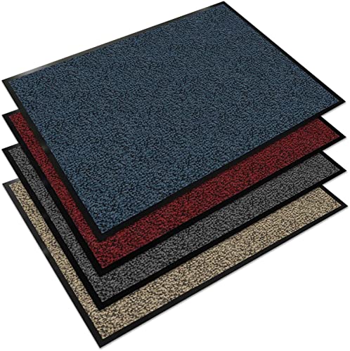 Floordirekt EVEREST Schmutzfangmatte Sky - Testsieger - Fußmatte in vielen Farben und Größen - blau-schwarz, 90x120 cm von Floordirekt EVEREST
