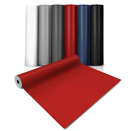 Floordirekt CV Bodenbelag Vinylboden Unifarben Expotop - abriebfester PVC Bodenbelag - viele Farben (100 x 200 cm, Rot) von Floordirekt