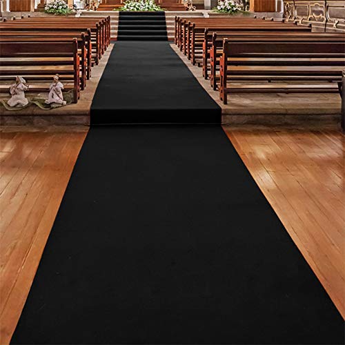 Floordirekt Gangläufer 200 x 200 cm, Schwarz 980 - Hochzeitsläufer - Hochzeitsteppich - Premium Teppichläufer - Messeteppich - VIP Eventteppich - Schwer entflammbar von Floordirekt