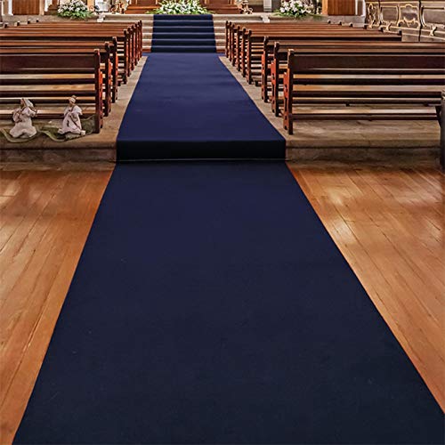 Floordirekt Gangläufer 100 x 500 cm, Blau 621 - Hochzeitsläufer - Hochzeitsteppich - Premium Teppichläufer - Messeteppich - VIP Eventteppich - Schwer entflammbar von Floordirekt