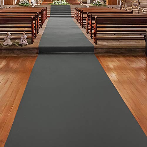 Floordirekt Gangläufer 200 x 300 cm, Grau 740 - Hochzeitsläufer - Hochzeitsteppich - Premium Teppichläufer - Messeteppich - VIP Eventteppich - Schwer entflammbar von Floordirekt