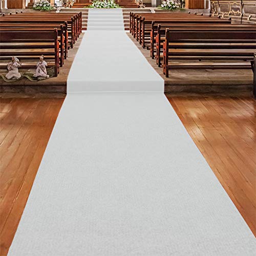 Floordirekt Gangläufer 200 x 300 cm, Weiss 110 - Hochzeitsläufer - Hochzeitsteppich - Premium Teppichläufer - Messeteppich - VIP Eventteppich - Schwer entflammbar von Floordirekt