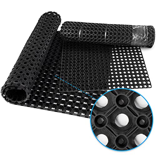 Floordirekt Gummimatte Wabenmatte Octo Door - Fußmatte für Außenbereich - Schmutzfangmatte Antirutschmatte Ringgummimatte - Gummimatten Meterware (23 mm, 40 x 60 cm) von Floordirekt