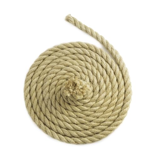 Floordirekt Juteseil Kletterseil 20m 30mm Dicke Juteschnur, Tau Seil aus 100% Natur Jute extra Starke Juteband Schnur, Kordel Garn für Sport, Garten Dekoration, Bastelarbeiten Kratzbaum von Floordirekt