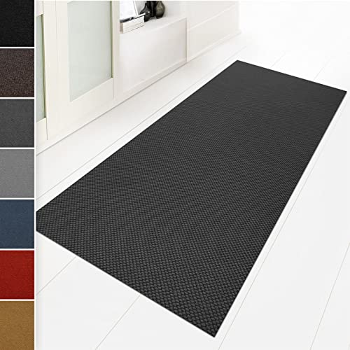 Floordirekt Schmutzfangmatte 100 x 150 cm Anthrazit, ideal auch als Schmutzfangteppich nach Maß, Teppich Flur Läufer, Küchenteppich - waschbar rutschfest, Sauberlaufmatte, Meterware (Hong Kong) von Floordirekt