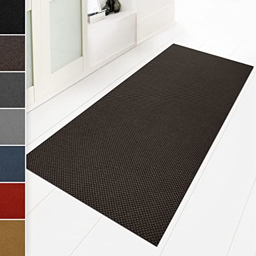 Floordirekt Schmutzfangmatte 100 x 150 cm Braun, ideal auch als Schmutzfangteppich nach Maß, Teppich Flur Läufer, Küchenteppich - waschbar rutschfest, Sauberlaufmatte, Meterware (Hong Kong) von Floordirekt