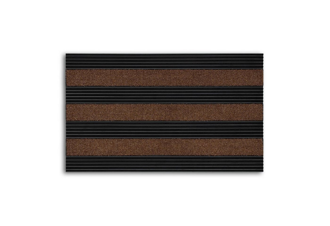 Fußmatte Türmatte Elbe Schwarz/Braun, 46 x 76 cm, Eingangsmatte, Floordirekt, für den Innen- und überdachten Außenbereich von Floordirekt