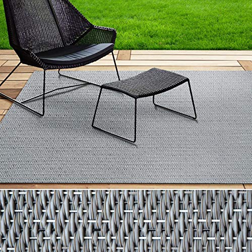 Indoor- & Outdoor-Teppich | Bodenbelag für Flur, Küche, Bad, Terrasse, Balkon | 4 Farben | viele Größen (Dunkelgrau, 180x100 cm) von Floordirekt