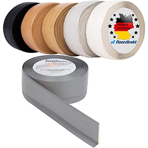 Floordirekt Sockelleiste Selbstklebende Rückseite - 50 x 15 mm - Küchenleiste, Knickleiste individuell zuschneidbar - Weichsockelleiste aus PVC (Länge: 10 Meter, Eiche, Oslo) von Floordirekt