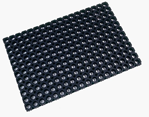 Doortex Ringgummimatte | Schmutzfangmatte "octomat" | 60 x 80 cm | aus 100 % Gummi | schwarz | rechteckig | für den Außenbereich von Floortex