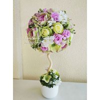 Kunstblumen Komposition, Blumen Formschnitt, Geschenke Zum Muttertag, Seide Geschenk Für Mutter An Ihrem Geburtstag von FloralGiftsShop