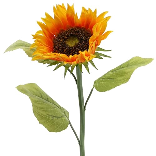 Floratexx Kunstblume Sonnenblume ca 90cm. künstliche Blume, Kunstpflanze, Blumendeko, gelb-orange von Floratexx