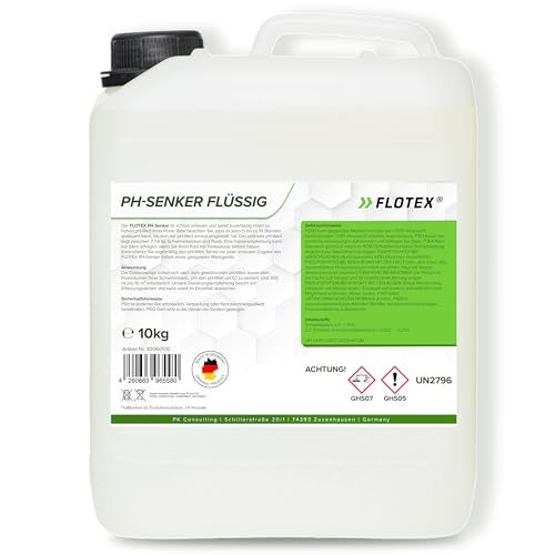 FLOTEX® - Professioneller pH Senker flüssig 10KG im Vorratskanister | Hocheffektives Flüssiges pH Minus für Pools und Whirlpool | optimale pH Regulierung | Wasser Balance von Flotex