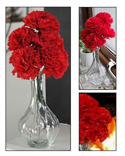 Flourish Kunstblumen im Topf Dekoration Wohnung Modern Deko Wohnzimmer, Geschenk, 32cm, Schwarz Rot von Flourish