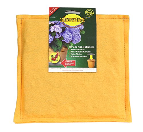 FlowerPad Original eckig 30 x 30 cm Profi Drainage für Pflanzkübel + Übertöpfe – Staunässe-Schutz – Made in Germany von FlowerPad