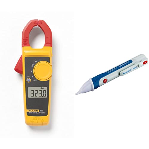 FLUKE 323 Pliers Multimeter AC TRMS & Peak Tech P 1030 – Kontaktloser AC Spannungsprüfer mit LED Lampe, 50 – 1000 V AC Betriebsbereich, Berührungsloser Spannungstester - 157 x 26 mm von Fluke