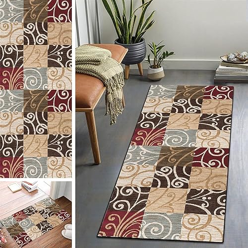 Teppich Läufer Flur rutschfest Multi Stil und Größe Teppichläufer Waschbar Eingangsteppich Schmutzfangmatte Fußmatte für Innen Außen Küchenteppich Teppich für Wohnzimmer Schlafzimmer 40x300cm von Flyace