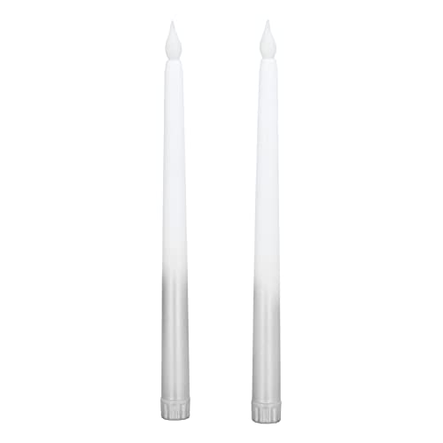 2 Stück Flammenlose Stabkerzen, Flackernde LED-Kerze, 11,0 Zoll Flammenlose Kerze, LED-Stabkerzen mit Realistischer 3D-Flamme für Party, Kirche, Kamin, Weihnachtsdekoration von Fockety