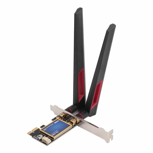 7260AC WiFi-Karte, 2,4 GHz 5 GHz Bluetooth 4.0 1200 Mbit/s PCIe X1 Wireless-Netzwerkadapterkarte mit 10 DBi Dual-Antenne für Desktop-PC Dualband-Wireless-Adapter von Fockety