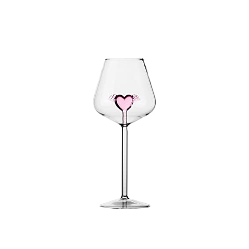 Pink Love Rotweinbecher, Kristall-Rotweingläser, Romantische Herzförmige Weingläser, Kreativer Weinkelch aus Glas, Champagnerkelch-Trinkbecher für Hochzeit, Valentinstag, Party(#3) von Fofetbfo