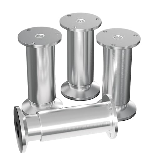 Fogmiea 8er Set Möbelfüße | Schrankfüße Höhenverstellbar | Höhe 200mm mit Schrauben für individuelle DIY-Möbel | Möbelbeine Küchenschränke Aluminium runde Schrankfüße von Fogmiea